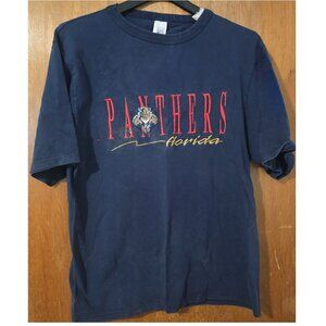 Vintage 90s Logo 7 Florida Panthers Embroidered Cotton Shirt Tshirt M Medium